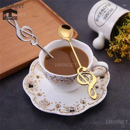 Spoons Note Mug Spoon One-piece Molding Gift Teaspoon Coffee Mirror Process 304 Stainless Steel Kitchen Bar Supplies