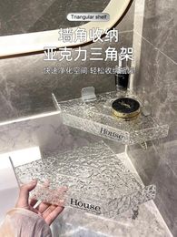 Kitchen Storage Bathroom Shelf Punch-free Acrylic Toilet Washing Table Wall Hanging Triangle Rack