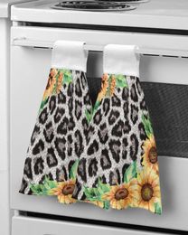 Towel Animal Leopard Flower Sunflower Hand Bathroom Supplies Soft Absorbent Kitchen Accessories Cleaning Dishcloths