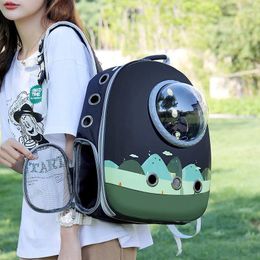 Cat Carriers Backpack Carrier Large Bubble Breathable Pet Bag With Side Opening Space