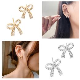 Stud Earrings Light Luxury Bowknot Ear Pendant Temperament Piercing Bows Studs Eardrop For Wedding Anniversary Birthday