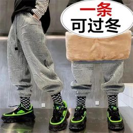 Trousers Boys' Pants Children Winter Clothes Children's Boy's Clothing Items For Kids Wear Cargo 6yrs 12yrs Fleece Warm