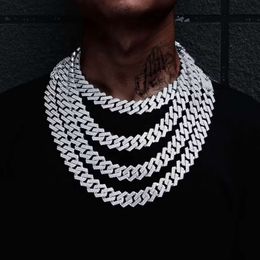 20Mm Iced Out Hip Hop Jewellery Custom 952 Sier Bling Miami Cuban Link Chain VVS Moissanite Chain Necklace