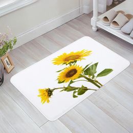 Carpets Plant Sunflower Bouquet Floor Mat Entrance Door Living Room Kitchen Rug Non-Slip Carpet Bathroom Doormat Home Decor