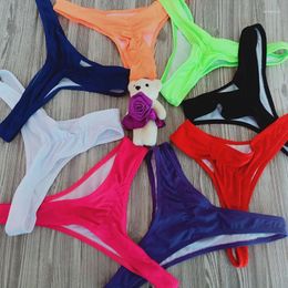 Towel 2024 Fashion Ladies Thong Swim Trunks Multiple Colours Solid Colour Pleated Swimwear Women Bikini