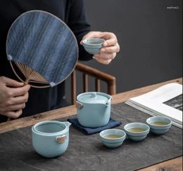 Teaware Sets Ceramic One Pot Four Cups Tea Set Travel Portable Teapot Teacup Accessories Making Tools