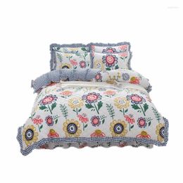 Bedding Sets Thick Bed Four Ruffled Skirt Bedspread-Style Quilt Cover Pure Cotton Ruffles Sheet