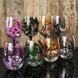 Wine Glasses Four Seasons Tree For Beer Cocktail Large Capacity Drinkware