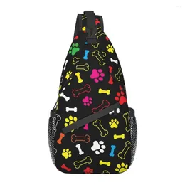 Backpack Dog Bone Pattern Sling Chest Bag Custom Shoulder Crossbody For Men Travelling Daypack