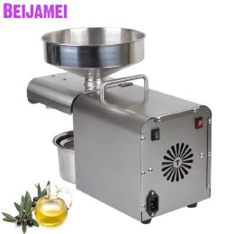 Pressers BEIJAMEI 1500W Home Oil Press Machine Commercial Peanut Oil Extraction Stainless steel Walnut/Perilla Seeds Oil Maker 220V/110V