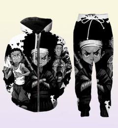 Release New MenWomens boondocks Funny 3D Print Fashion Tracksuits Pants Zipper Hoodie Casual Sportswear L0155863774