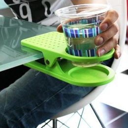 Tea Trays Creative Portable Drinking Cup Holder Clip Clamp For Desk Table Office Coffee Drink