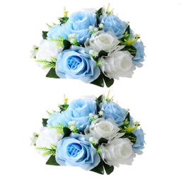 Decorative Flowers 2pcs El Gift Bouquet Po Props Anniversary Fake Rose Wedding Party Home Decor DIY Artificial Flower Table Centrepiece Silk