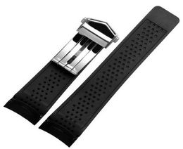 FOR IN STOCK Watch Bands 22mm 24mm Watchbands for Black Diving Silicone Rubber Holes Band Strap Stainless Steel Replacement9451167