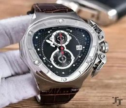 new version Chronograph Working Triangle Watch Men Anniversary VK Quartz Sport Racing Car 18k Rose Gold Leathe Mens Watch Watches6920793