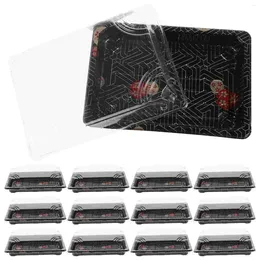 Kitchen Storage 25 Pcs Japanese Sushi Box Decorative Tray Disposable Trays Rectangle The Pet Packaging Container Pallet