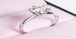 Moissanite Sterling Silver S925 Wed Ring 05 Karat Classic Six Claw Diamond Engagement Promise Ring For Couple Birthday Gift5723744