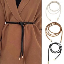 Belts Fashion Women Ultral-thin Waist Belt Versatile Dress Coat Decoration Rope Slim Lanyard For PU Leather