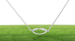 Fashion knot pendant necklace silver plated Collarbone chain knot necklaces for women2763236