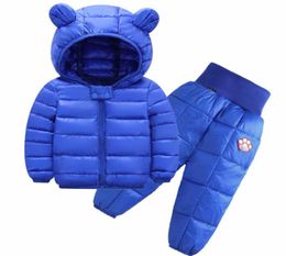 Solid Color Children039s Clothes Sets Winter Baby Girls and Boys Jackets Pants Suit DownCotton Kids Clothing for 15 years old5679615