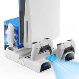 Stands Dual Fast PS5 Controller Charging Dock Station Vertical Cooling Stand for Playstation 5 Disc & Digital Editions Console Accessor