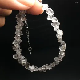 Decorative Figurines High Quality Natural Herkimer Diamond Crystal Healing Bracelet With Rough Gemstone Fashion Jewellery Gift