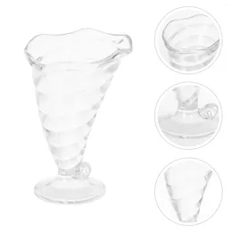 Disposable Cups Straws 340 Ml Ice Cream Container Clear Cup Mousse Crystal Pudding Mini Parfait