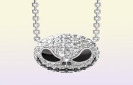 Nightmare before Christmas Skeleton Necklace Jack Skull Crystals Pendant Women Witch Necklace Goth Gothic Jewelry Whole J1218737519942189