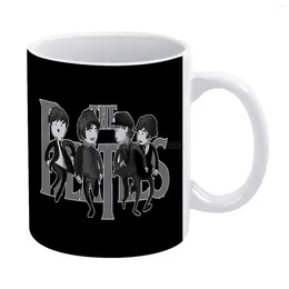 Mugs The Beat Minimalistic Art White Mug Ceramic Tea Cup Birthday Gift Milk Cups And Band Music