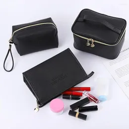 Storage Bags Pu Leather Portable Multifunctional Make Up Bag Waterproof Zipper Travel Washing Makeup Organiser