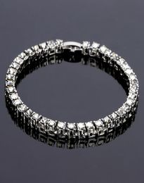 Fashion Men Hip Hop Tennis Bracelet Jewelry Fhinestone Rock Style Silver Gold Miami Stainless Steel Cuban Link Chain Bracelets For7889149