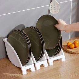 Kitchen Storage 1 Pc Plate Organiser For Home Plastic Space Saving Bowl Cupboard Display Dish Rack Cabinet Cutlery Organizer