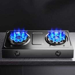 Combos Gas stove, double stove, desktop, sudden fire extinguishing protection, household liquefied gas, natural gas gas stove