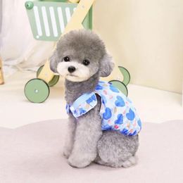 Dog Apparel Easy To Put On Pet Shirt Stylish Love Heart For Bichon Teddy Summer Halter Dress With Snap-on Traction Wear