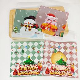 Gift Wrap Christmas Cookie Candy Bag Santa Claus Self-Adhesive Plastic Bags Biscuits Snack Baking Package Supplies