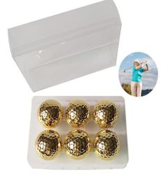 Golf Balls Unique Gold For Golfer Indoor Outdoor Swing Putter Training Ball Practice Gift Father Friend Christmas3590135