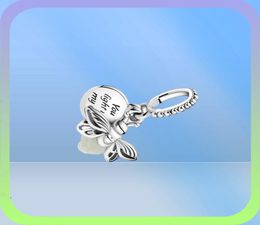 Fine jewelry Authentic 925 Sterling Silver Bead Fit Charm Bracelets Glow-in-the-dark Firefly Dangle Charms Safety Chain Pendant DIY beads8690710