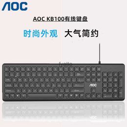 Keyboards AOC KB100 Computer Wired USB Keyboard for Office Games Home Business Good Touch H240412