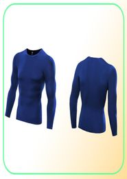 Running t shirts dry fit mens gym clothing scoop neck long sleeves underwear body building suit polyester apparel9773955