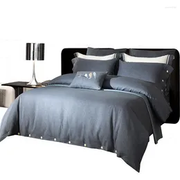 Bedding Sets High-End Solid Color Cotton Four-Piece Set Minimalist Pure Comforter