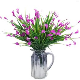 Decorative Flowers Lifelike Calla Lily Artificial Flower Bright Colour Durable For Home Office And Coffee House