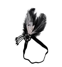 Baffle headband headdress black feather butterfly headband hair accessory with crystal9541994