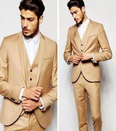 Handsome Morning Gold Wedding Suits Dresses Slim Fit Mens Suits Groom Tuxedos Custom Dinner Business Formal Prom Suits JacketPa1822430