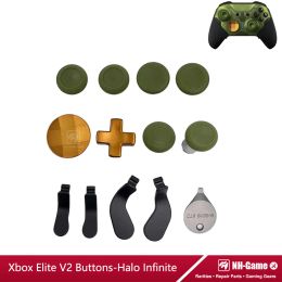 Accessories 13pcs Thumbstick Metal Button Paddles For Xbox Elite Series 2 Replacement Button Set DPad For Halo Infinite Controller