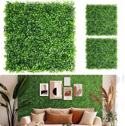 Decorative Flowers Artificial Plants Grass Wall Backdrop Decoration Green Hedge Panels For Indoor Outdoor Home Garden Balcony Wedding Party