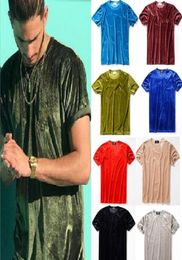 Men Summer Mens TShirt European Style Velvet Tshirt Round Neck Cotton Short Sleeves Male and Female Tshirts8890045