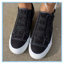 Casual Shoes High Top Canvas Platform Elastic Sneakers Single Commuter Outdoor Running Large Size Women's