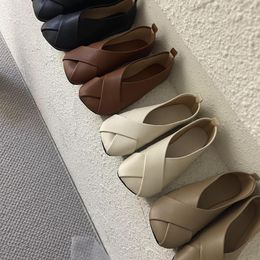 Casual Shoes Ballet Flats Leather Shoes woman Loafers Casual Wedding Party Trainer dress shoes GAI