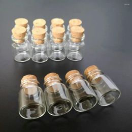 100Pcs/Lot 5ml 22x30x12.5mm Mini Glass Jars With Cork Stoppers Small Wishing Bottle Storage Packing Bottles For Wedding Gift