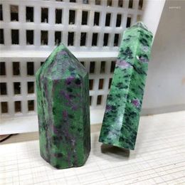 Decorative Figurines Natural Hand Carved Gemstone Towers Ruby Zoisite Wand Point Crystals Healing Stones For Decoration